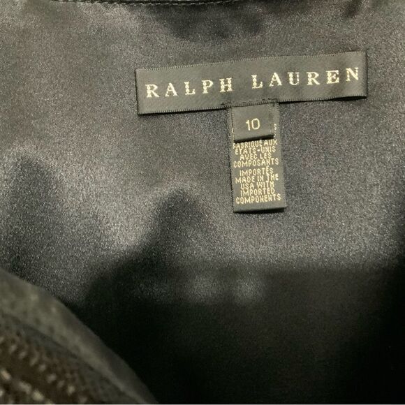 Ralph Lauren black label Evening Cocktail dress black beaded strapless size 10 - Picture 7 of 10